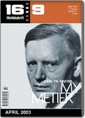 16:9 magazine side cover Issue 1 April/May 2003