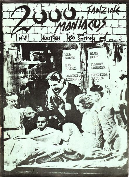 2000 MANIACOS magazine side cover Issue 1  1989