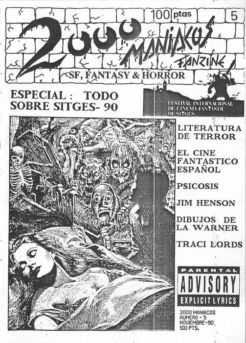 2000 MANIACOS magazine side cover Issue 5 November 1990
