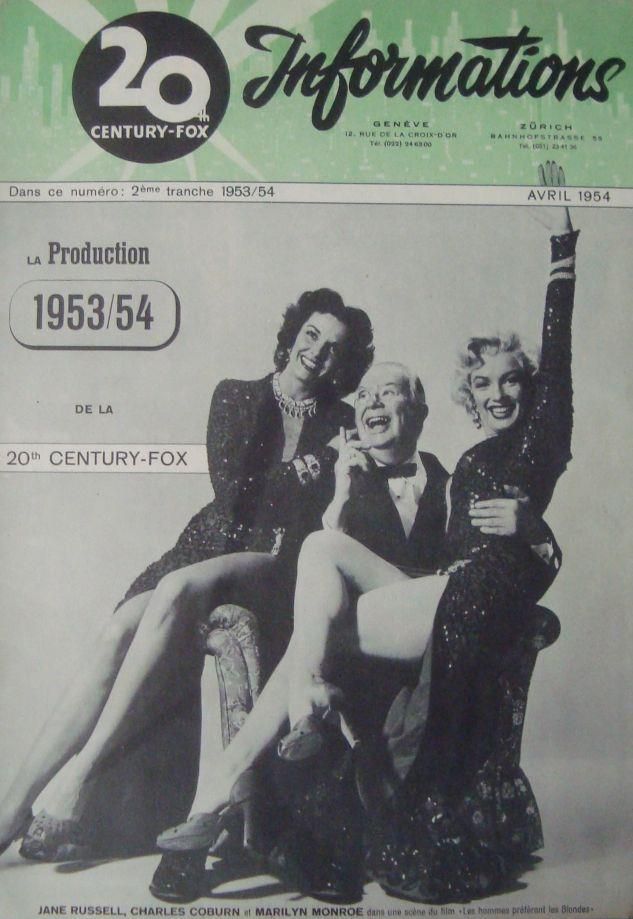 20TH CENTURY FOX INFORMATIONS magazine side cover April 1954
