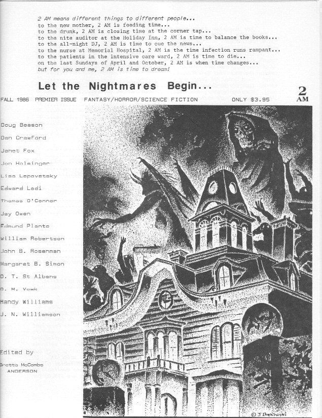 2 AM magazine side cover Issue 1 Fall 1986