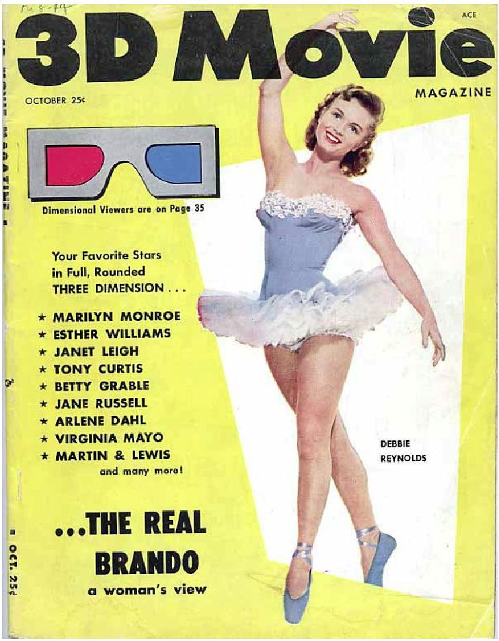 3D MOVIE magazine side cover October 1953