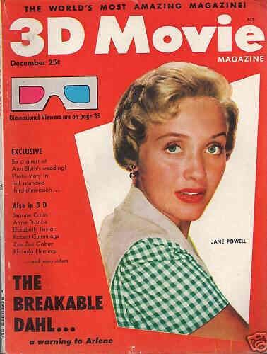 3D MOVIE magazine side cover December 1953