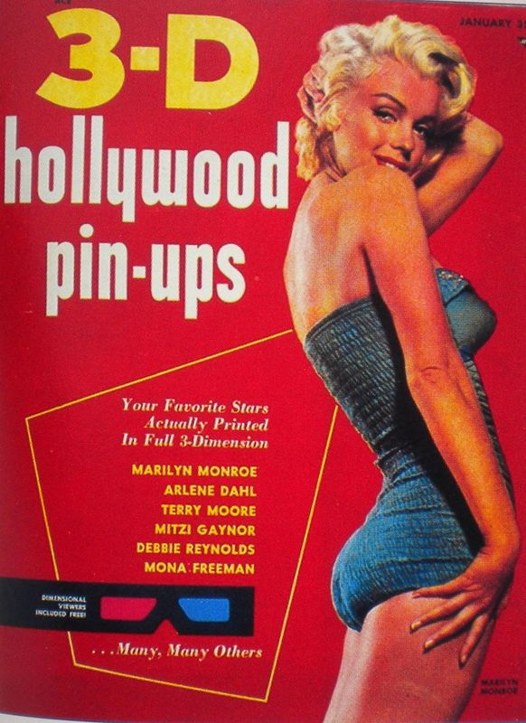 3-D HOLLYWOOD PIN-UPS magazine side cover January 1954