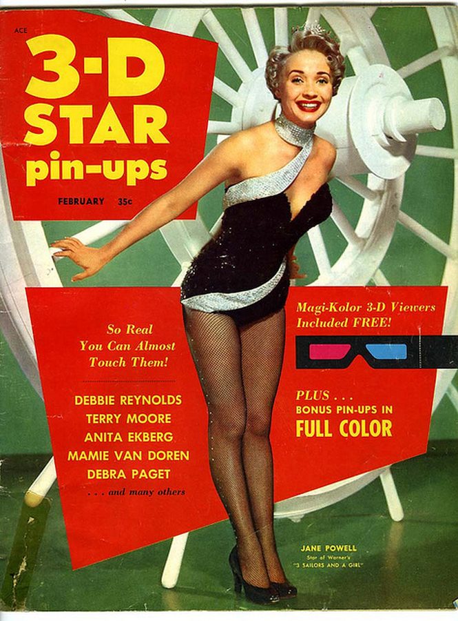 3-D STAR PIN-UPS magazine side cover February 1954