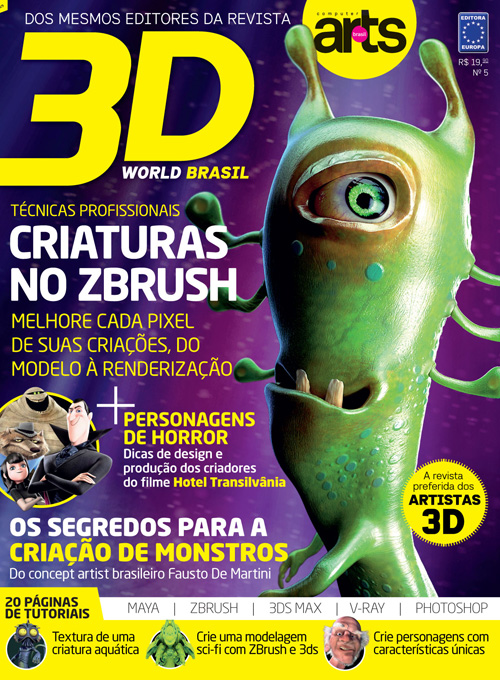 3D WORLD BRASIL magazine side cover Issue 5 February 2014