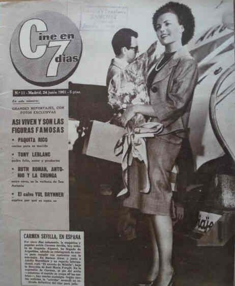 CINE EN 7 DIAS magazine side cover Issue 11 24 June 1961