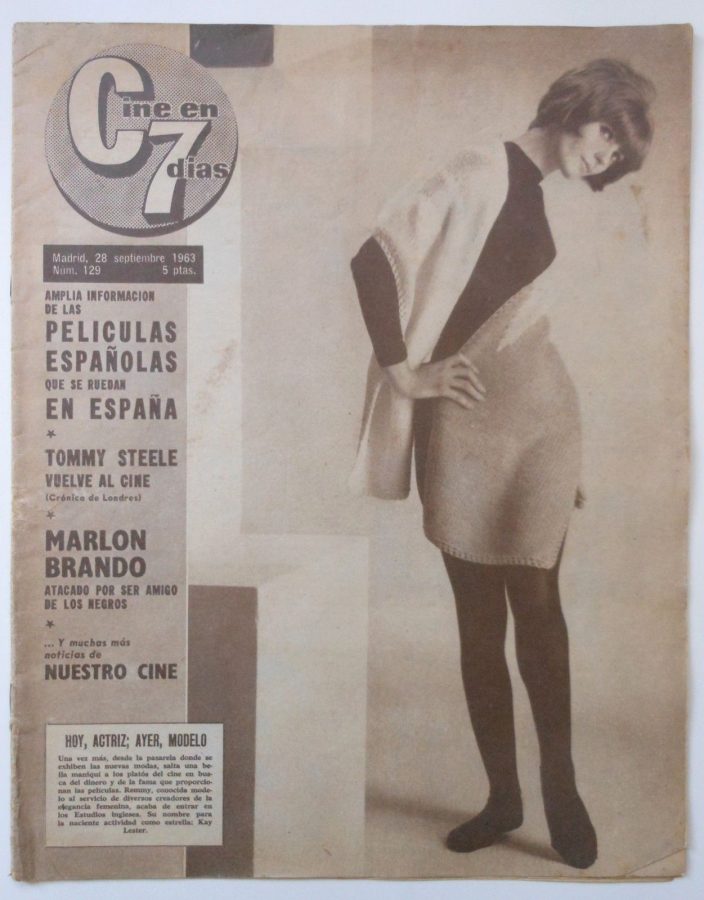 CINE EN 7 DIAS magazine side cover Issue 129 28 September 1963