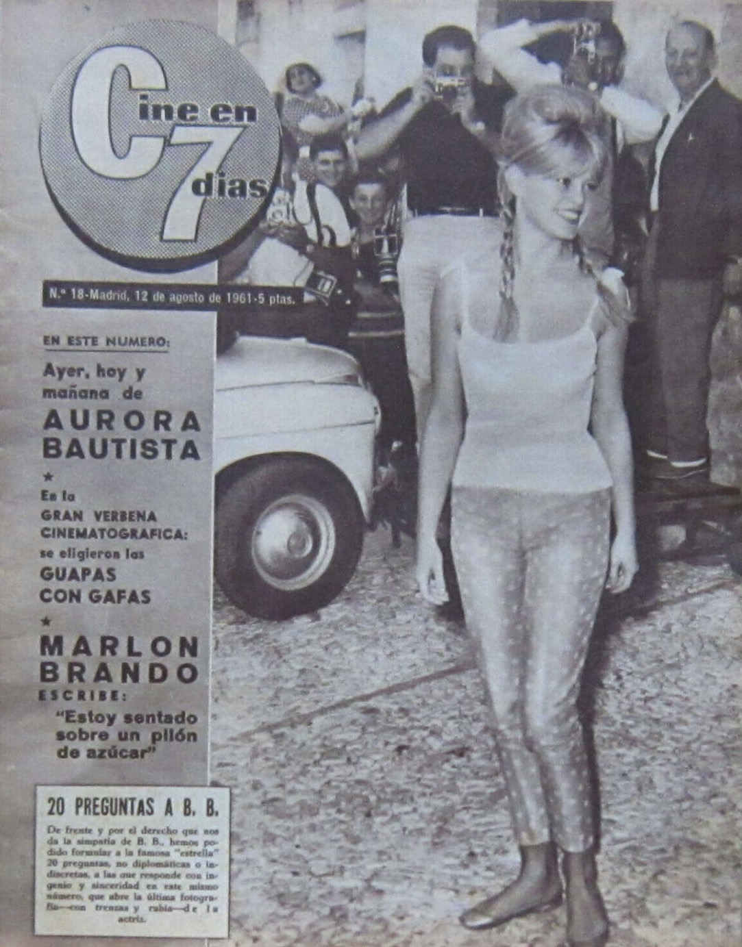 CINE EN 7 DIAS magazine side cover Issue 18 12 August 1961