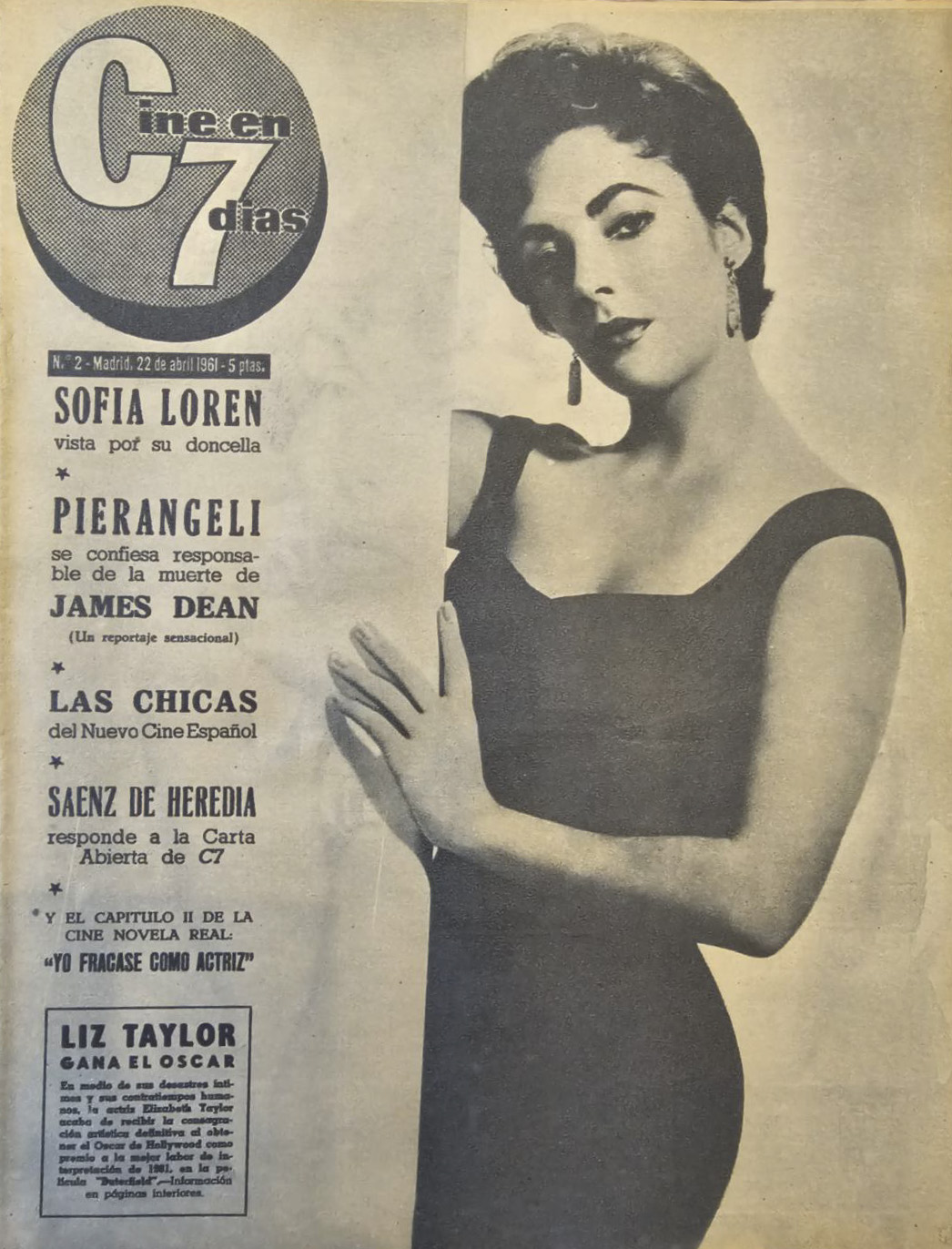 CINE EN 7 DIAS magazine side cover Issue 2 22 April 1961