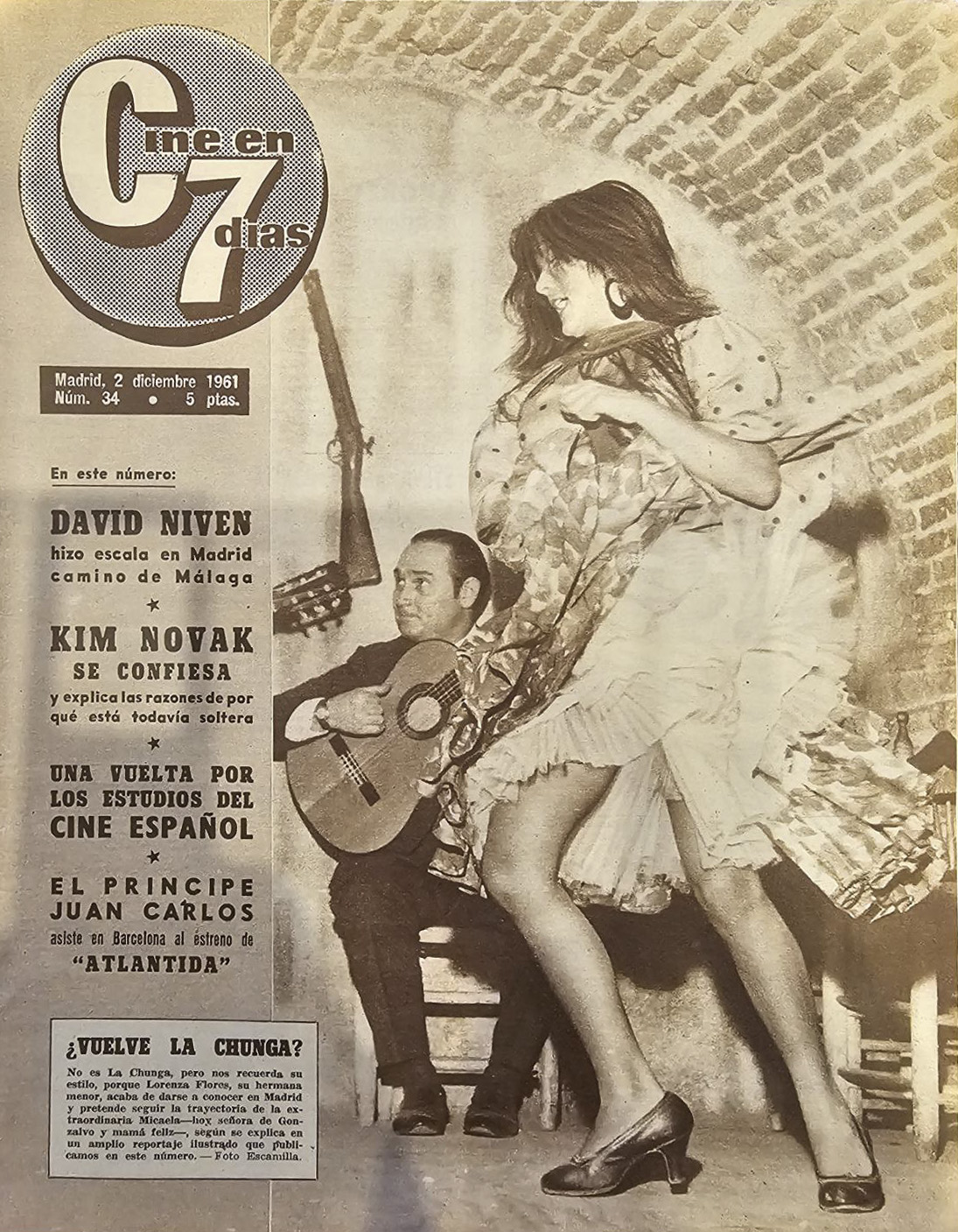 CINE EN 7 DIAS magazine side cover Issue 34 2 December 1961
