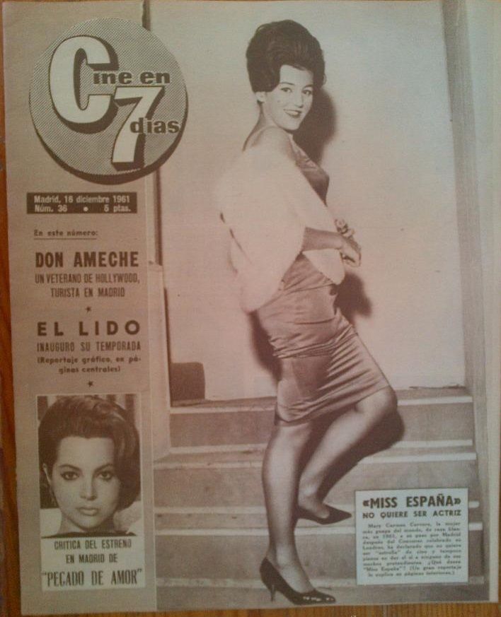 CINE EN 7 DIAS magazine side cover Issue 36 16 December 1961