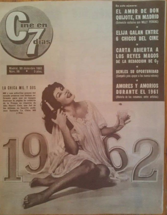 CINE EN 7 DIAS magazine side cover Issue 38 30 December 1961