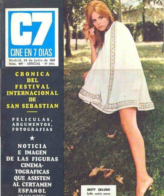 CINE EN 7 DIAS magazine side cover Issue 429 28 June 1969