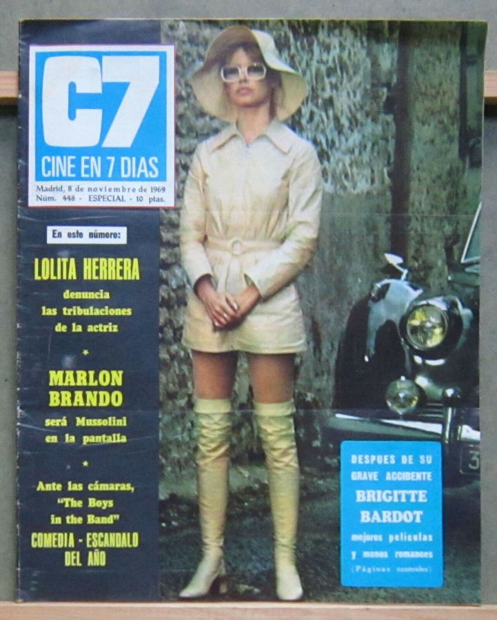 CINE EN 7 DIAS magazine side cover Issue 448 8 November 1969