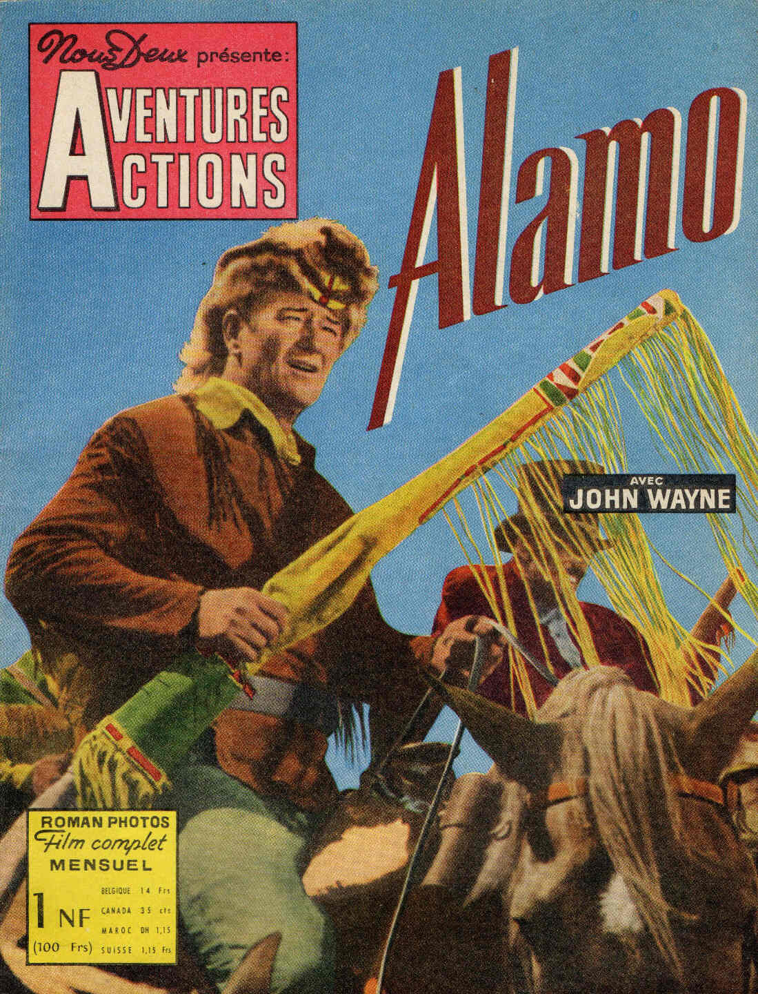 AVENTURES ACTIONS magazine side cover Issue 1 November 1961