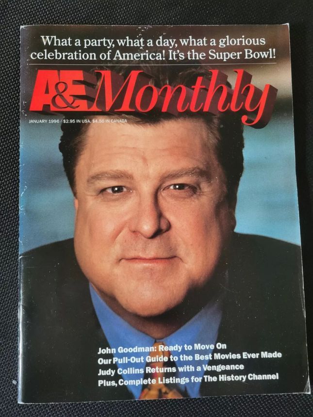ARTS AND ENTERTAINMENT magazine side cover  January 1996