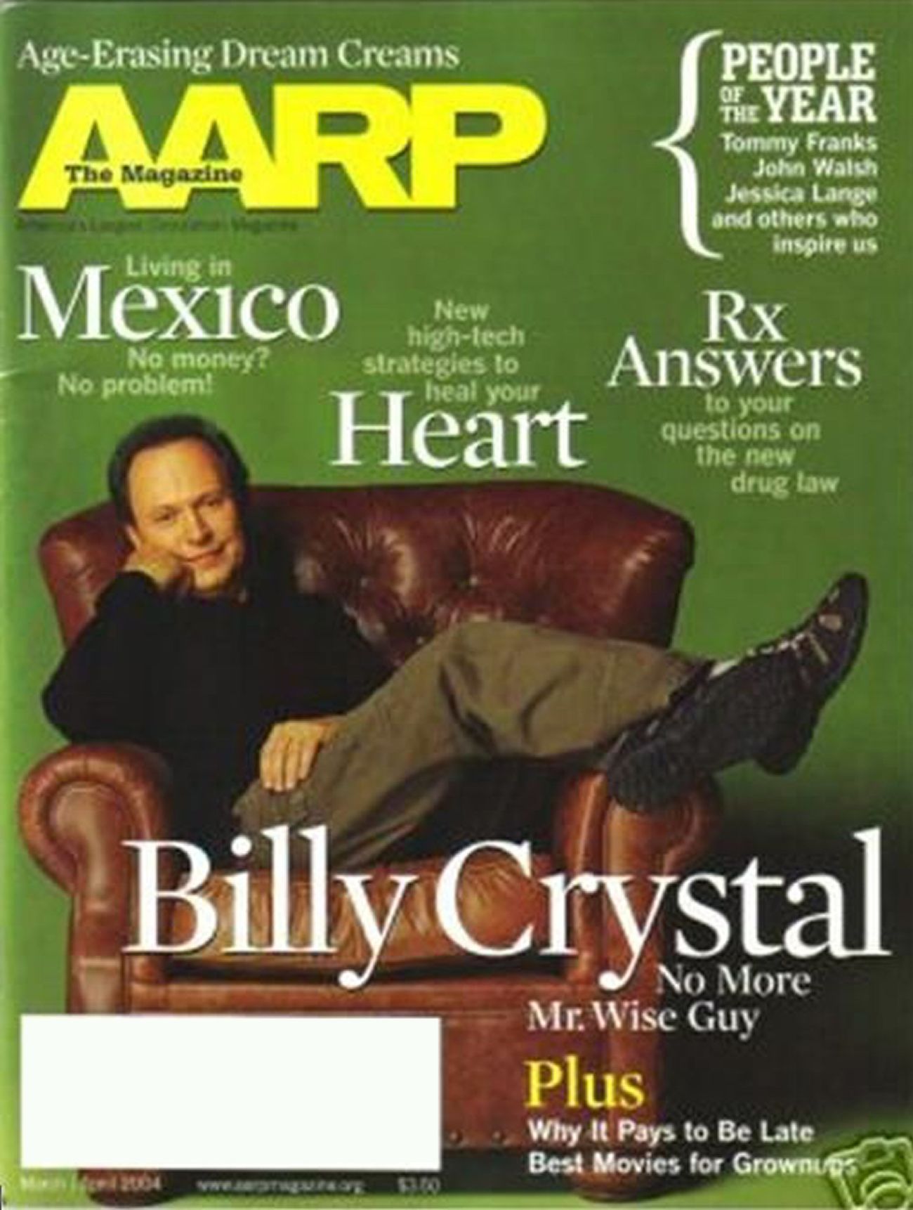 AARP magazine side cover  March/April 2004