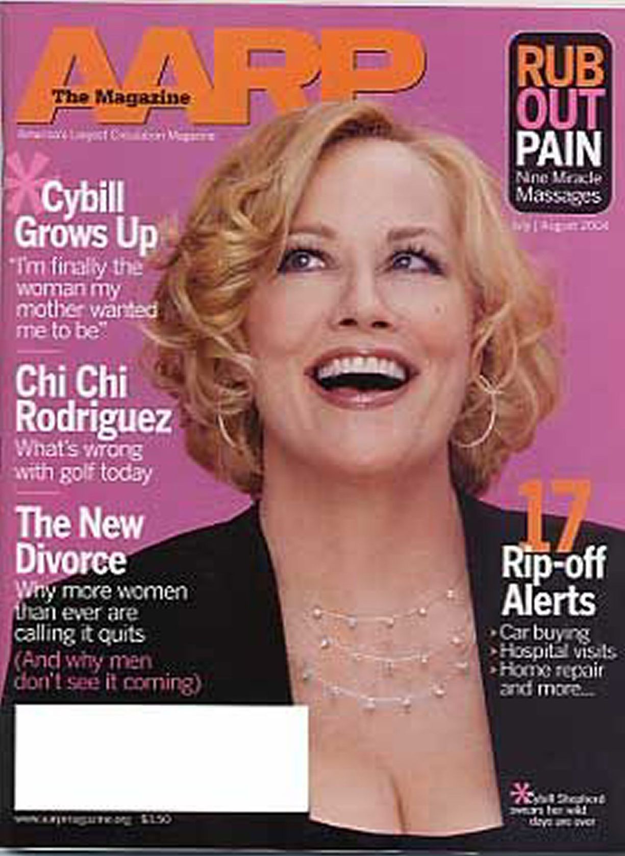 AARP magazine side cover  July/August 2004