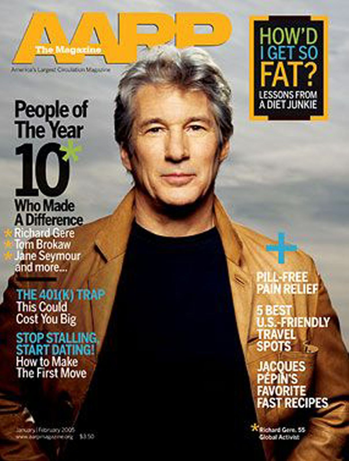 AARP magazine side cover  January/February 2005
