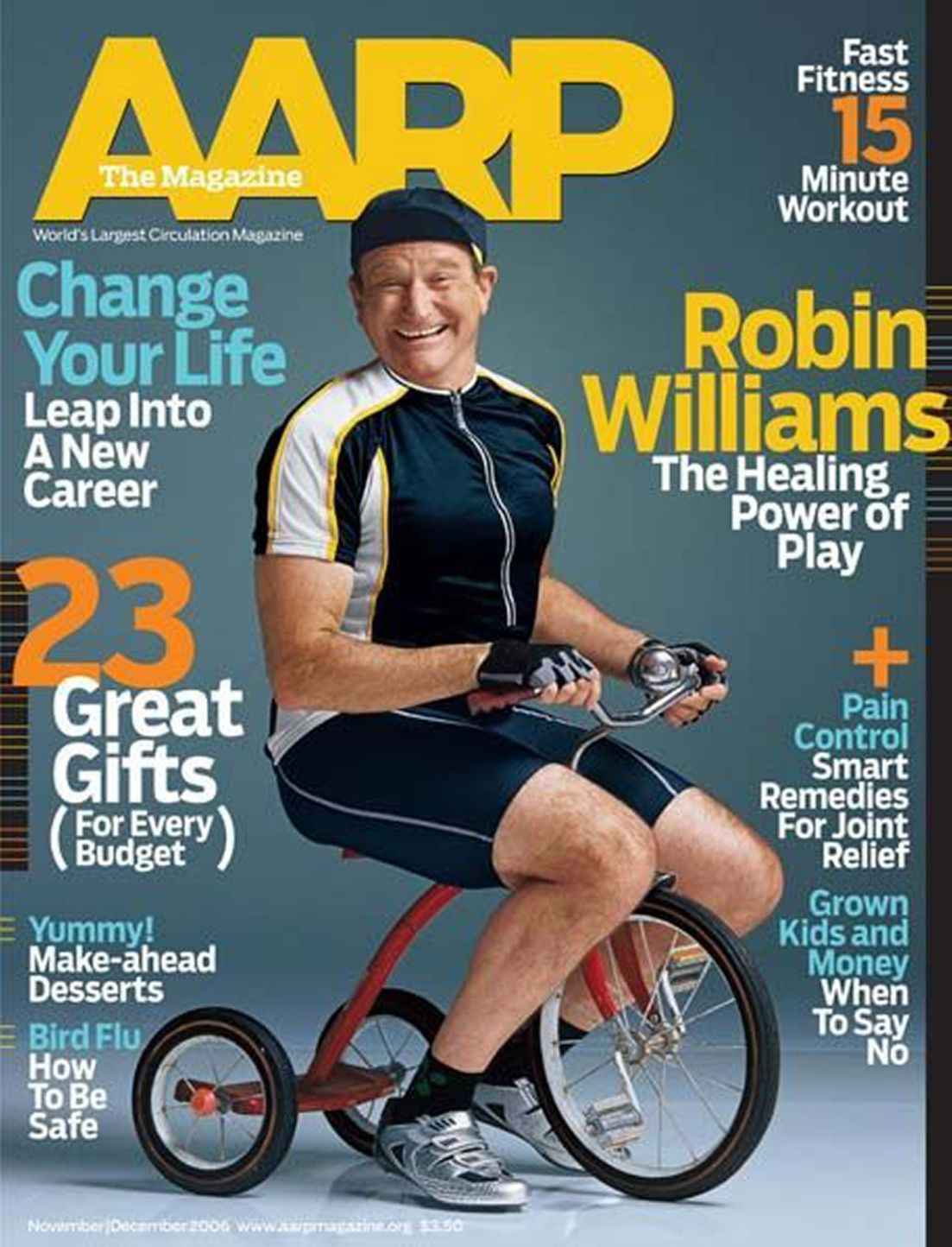 AARP magazine side cover  November/December 2006