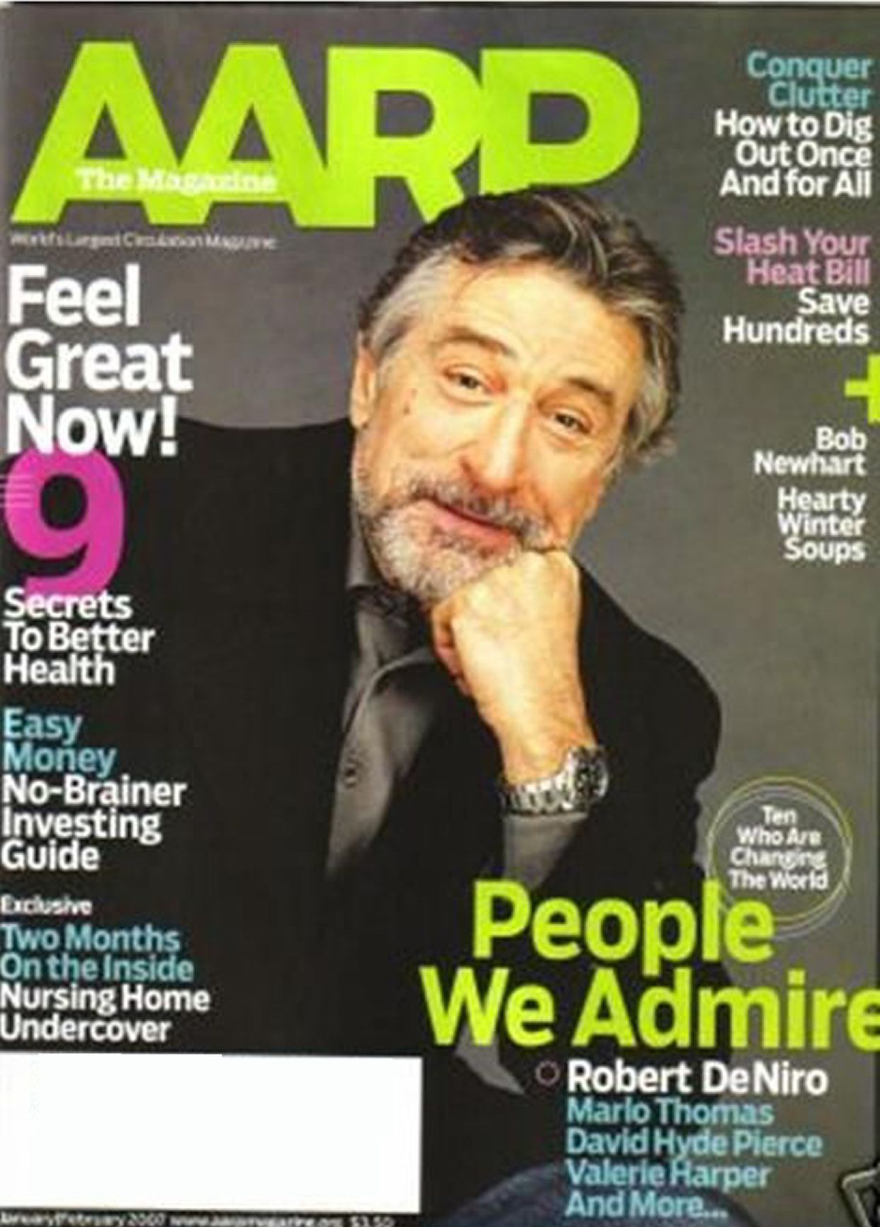 AARP magazine side cover  January/February 2007