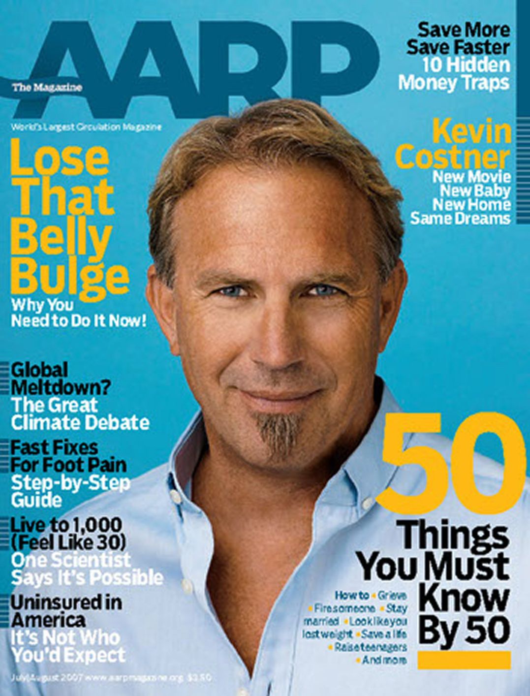 AARP magazine side cover  July/August 2007