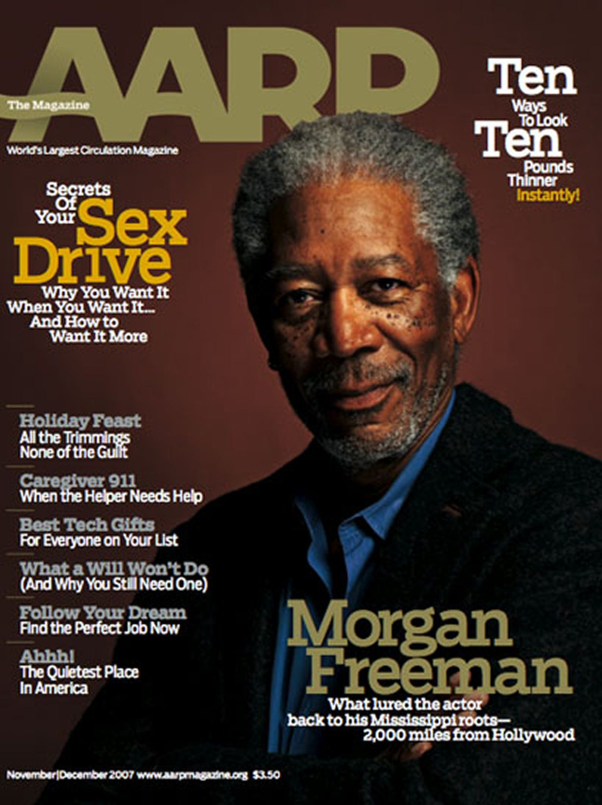 AARP magazine side cover  November/December 2007