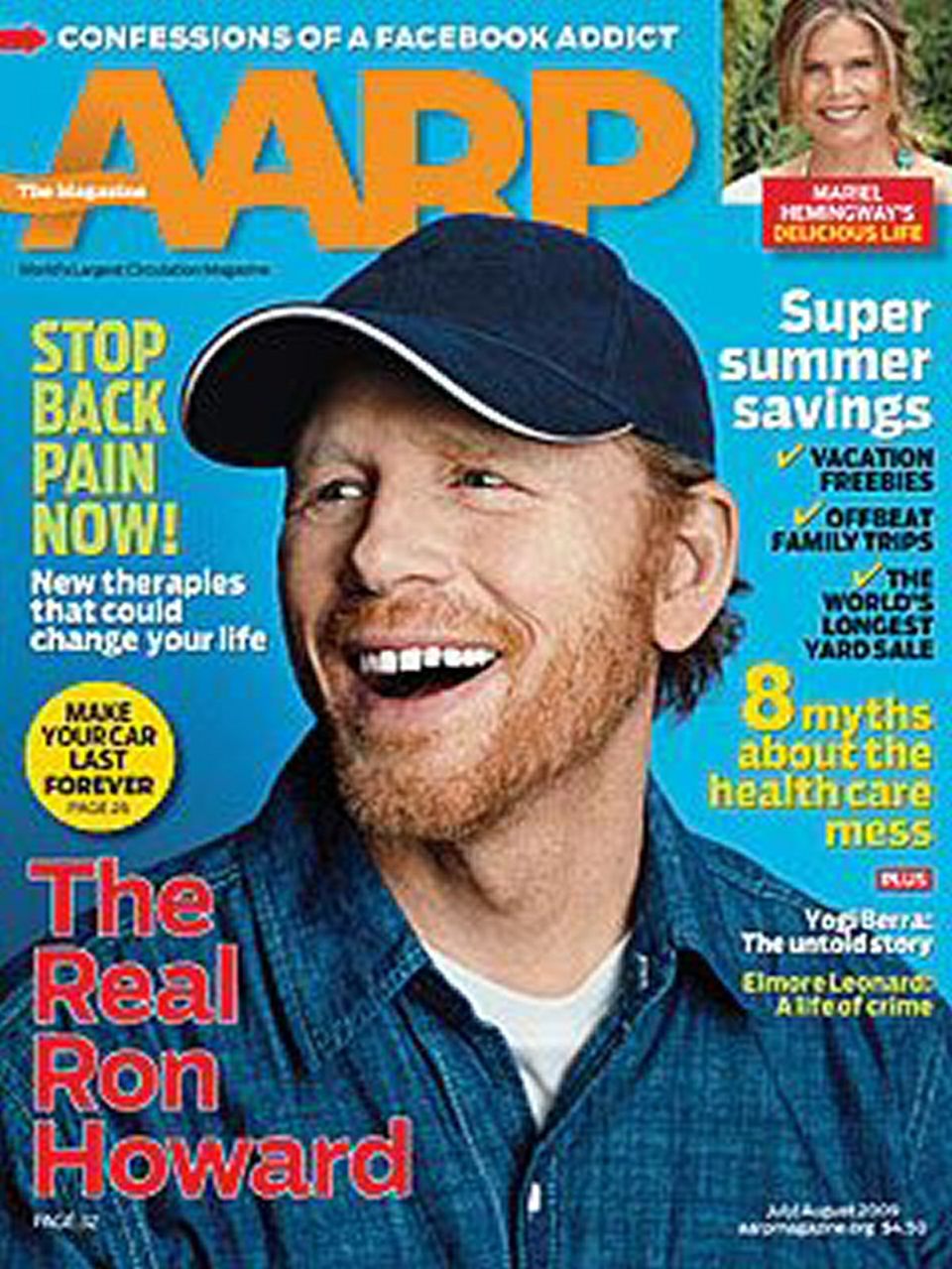AARP magazine side cover  July/August 2009