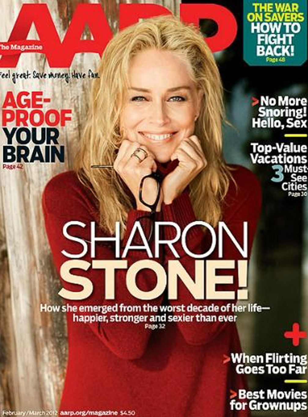 AARP magazine side cover  February/March 2012