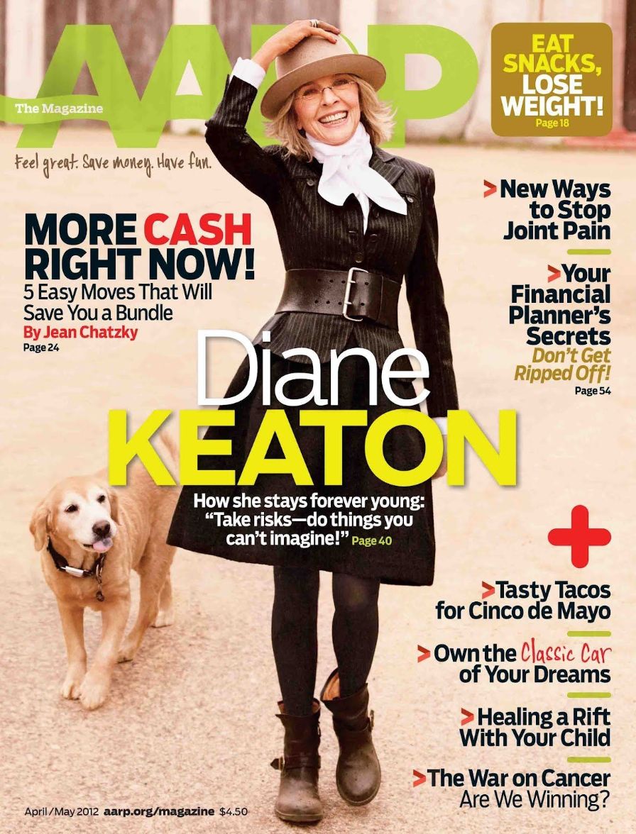 AARP magazine side cover  April/May 2012