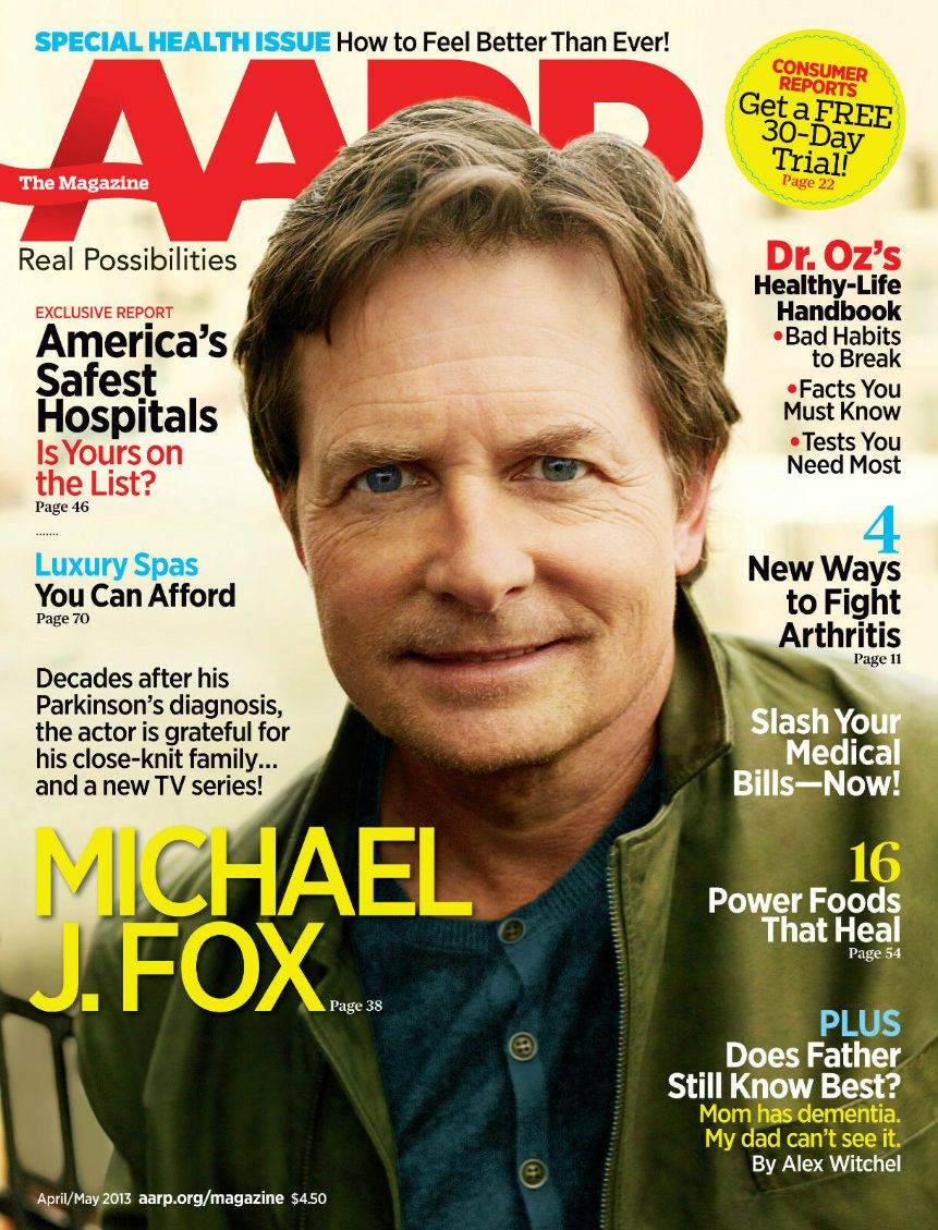 AARP magazine side cover  April/May 2013