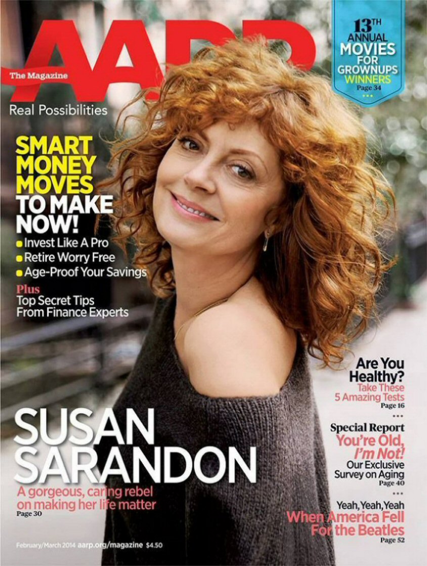 AARP magazine side cover  February/March 2014
