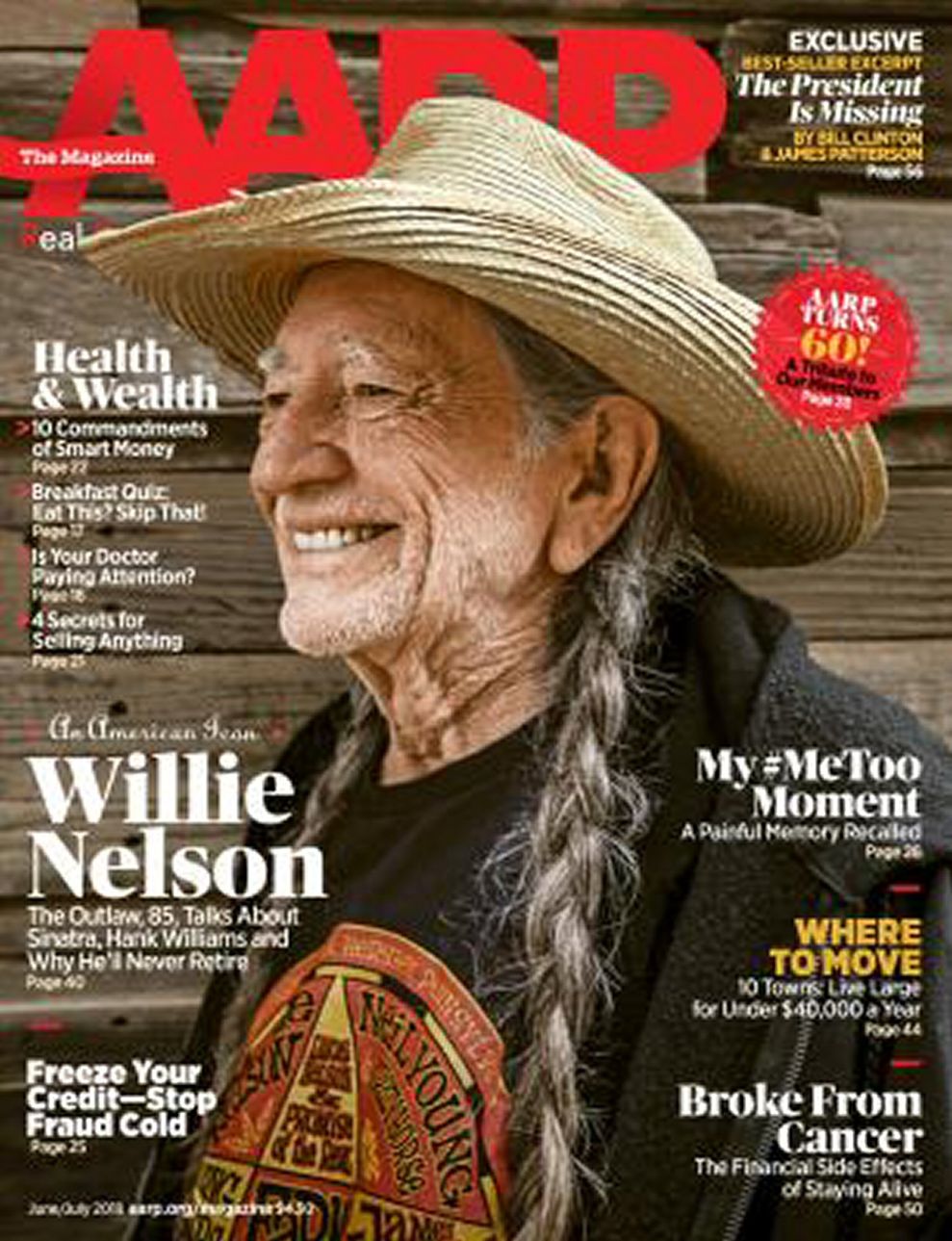 AARP magazine side cover  June/July 2018