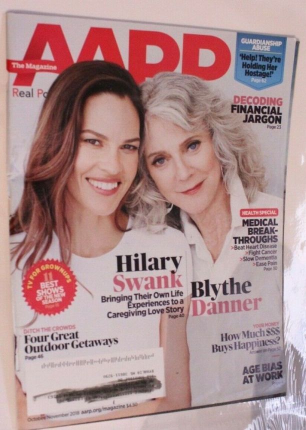AARP magazine side cover  October/November 2018