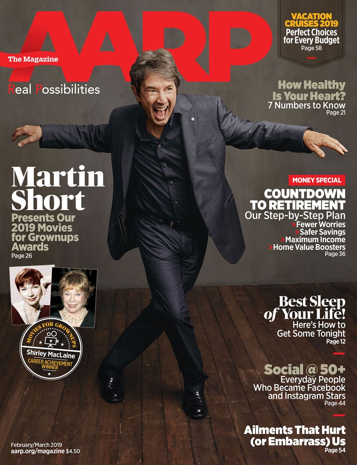 AARP magazine side cover  February/March 2019