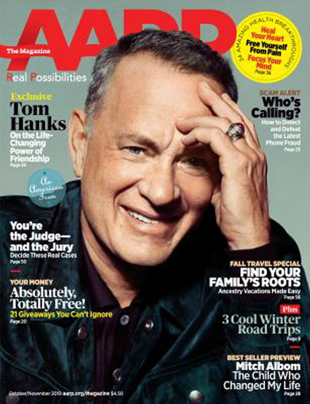 AARP magazine side cover  October/November 2019