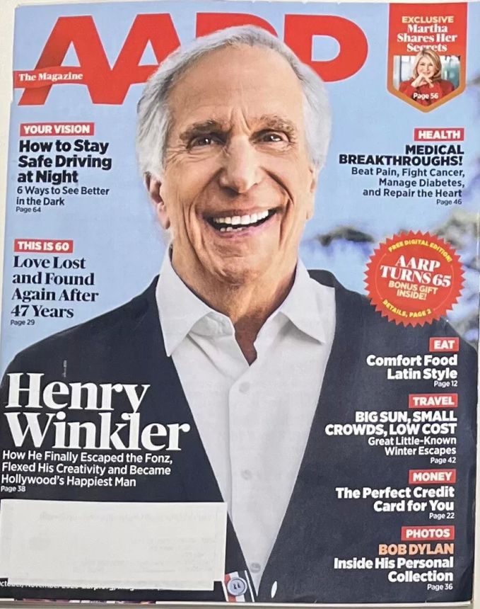 AARP magazine side cover  October/November 2023