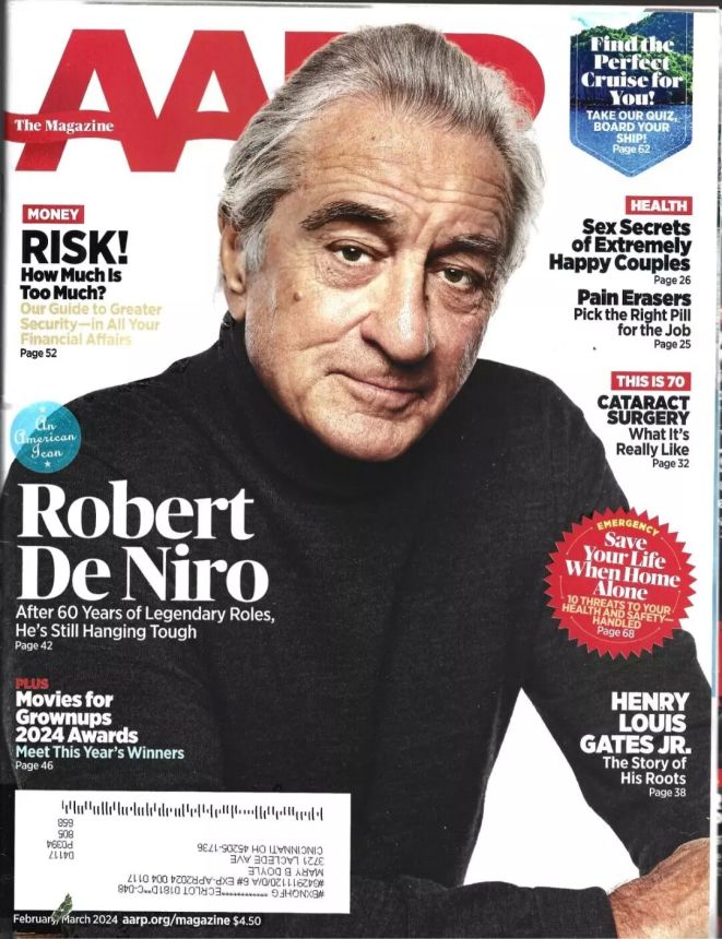 AARP magazine side cover  February/March 2024