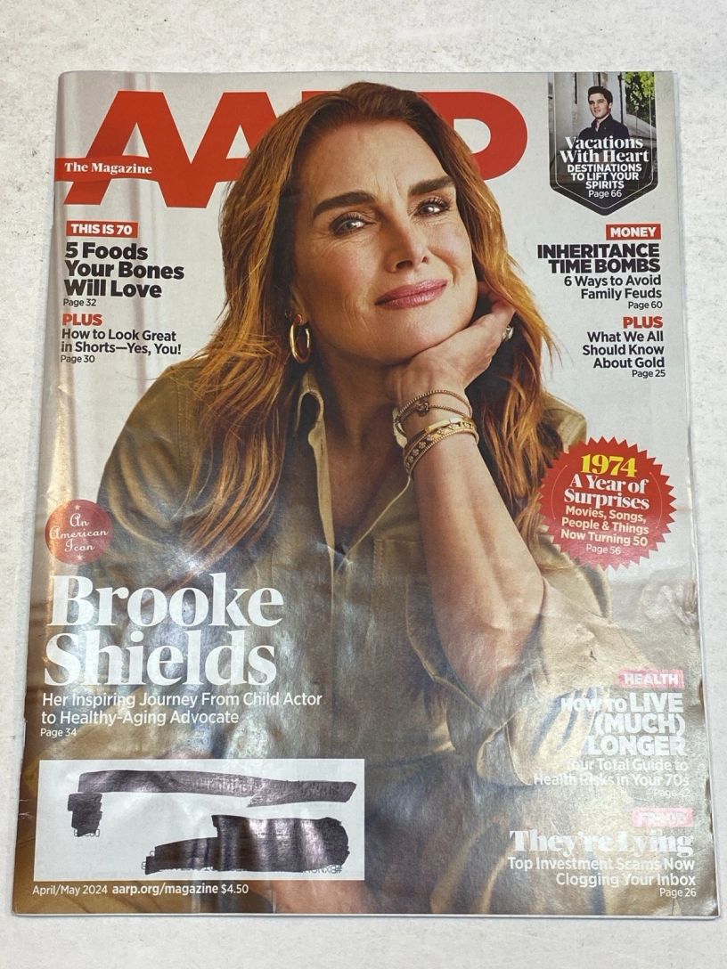 AARP magazine side cover  April/May 2024