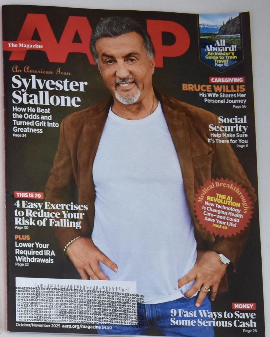 AARP magazine side cover  October/November 2025