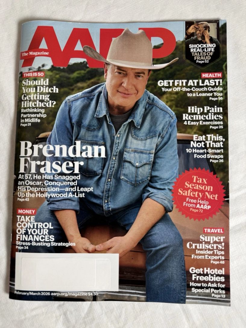 AARP magazine side cover  February/March 2026