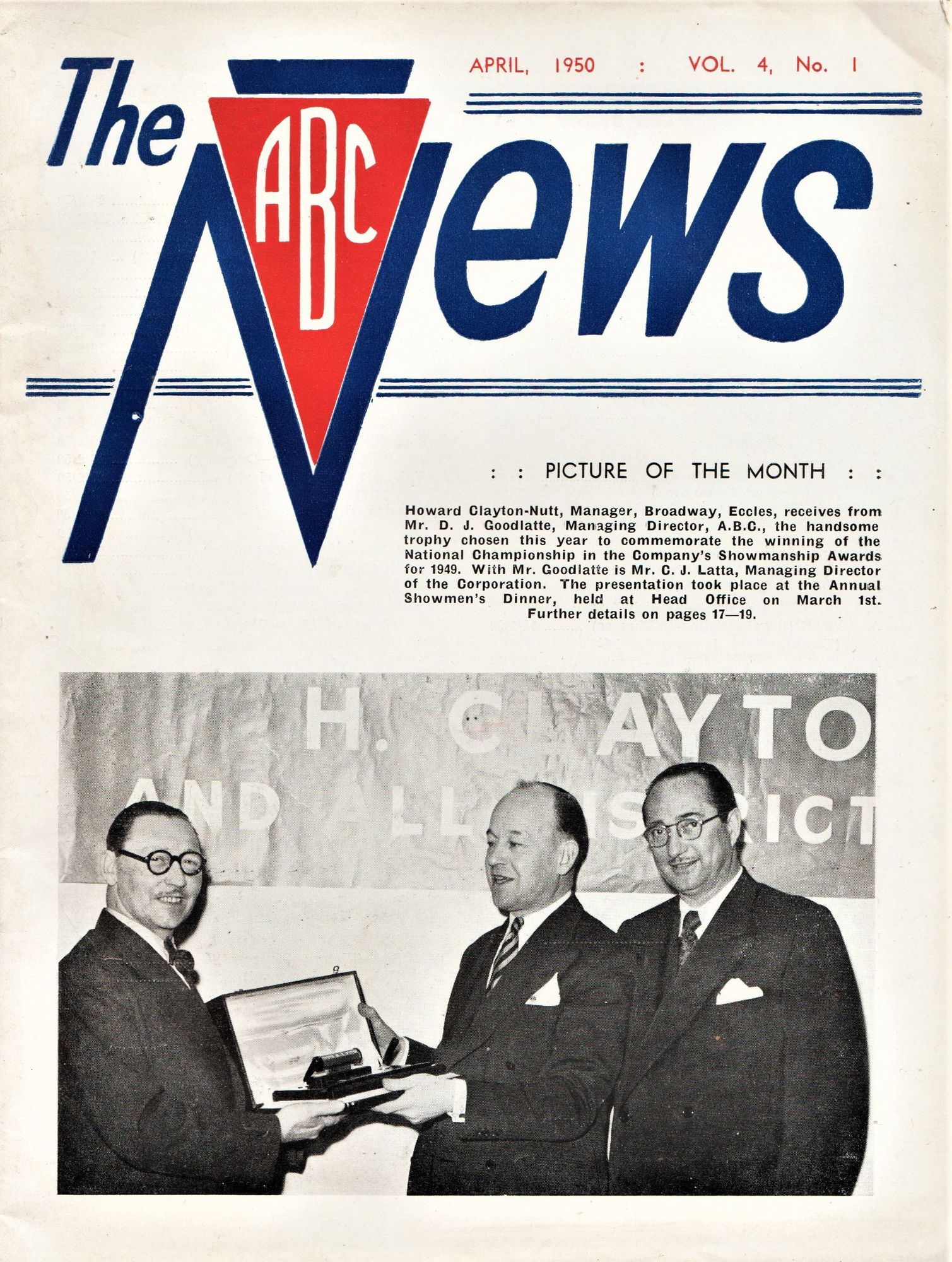 ABC NEWS magazine side cover  Vol 4 No  1  April 1950