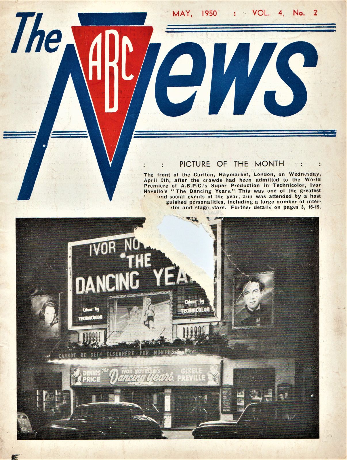 ABC NEWS magazine side cover  Vol 4 No  2  May 1950