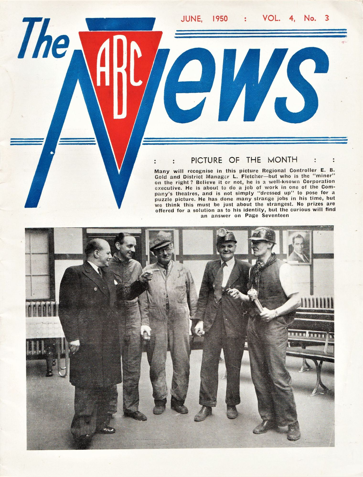 ABC NEWS magazine side cover  Vol 4 No  3  June 1950