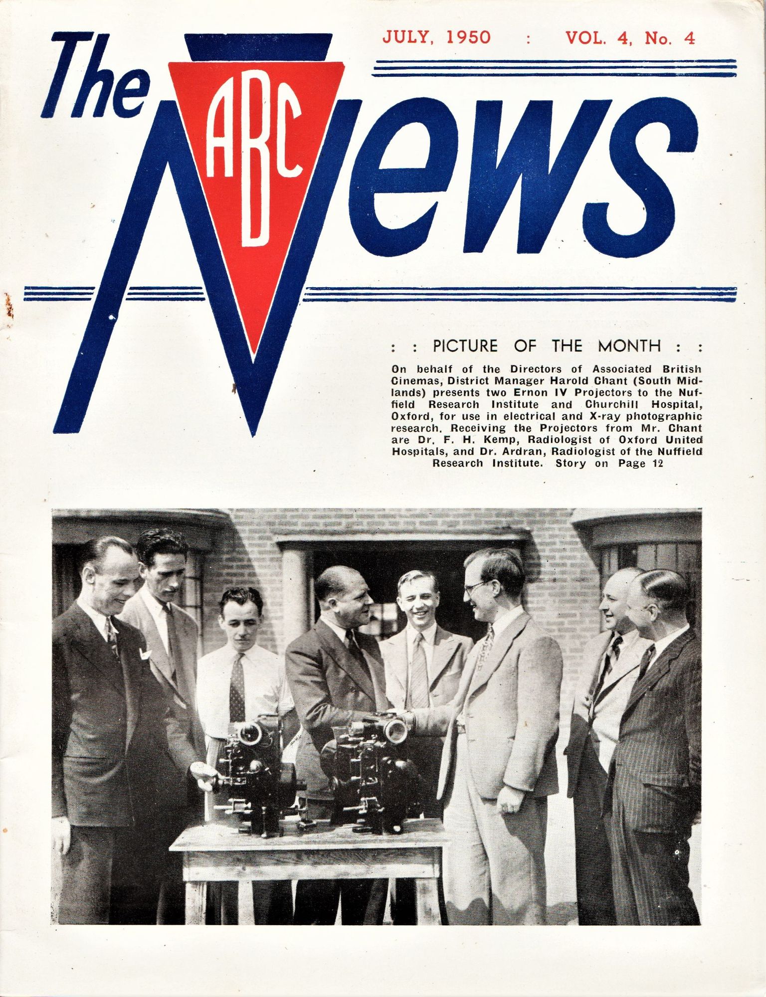 ABC NEWS magazine side cover  Vol 4 No  4  July 1950