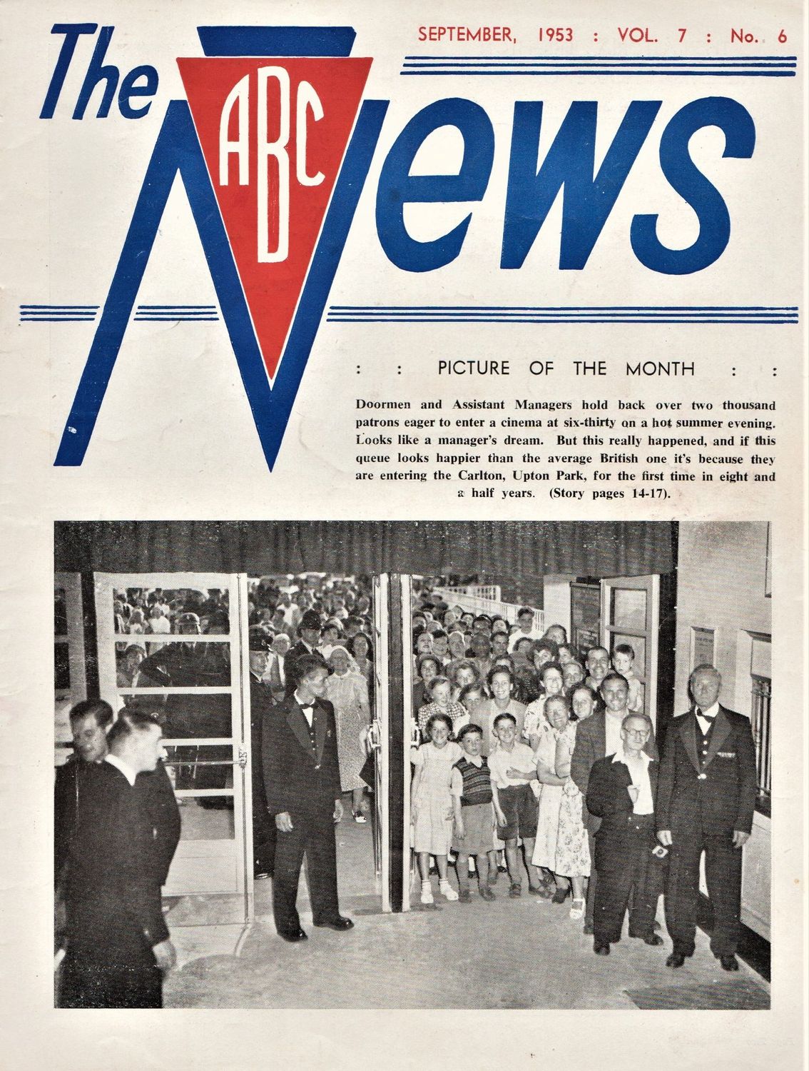 ABC NEWS magazine side cover  Vol 7 No  6  September 1953
