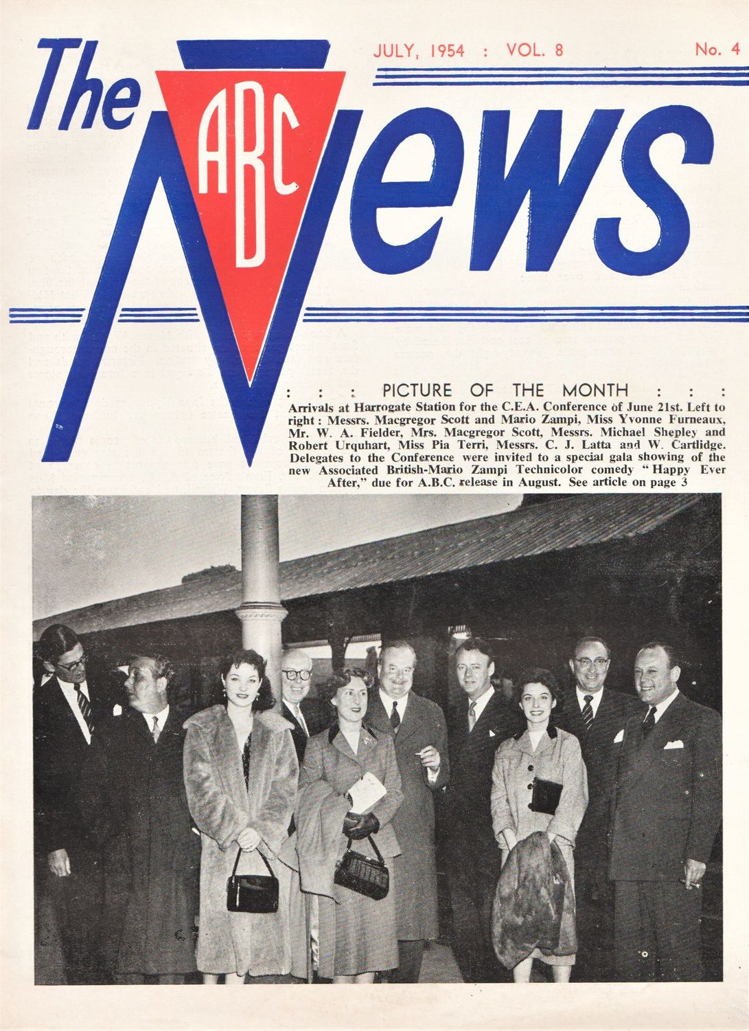 ABC NEWS magazine side cover  Vol 8 No  4  July 1954