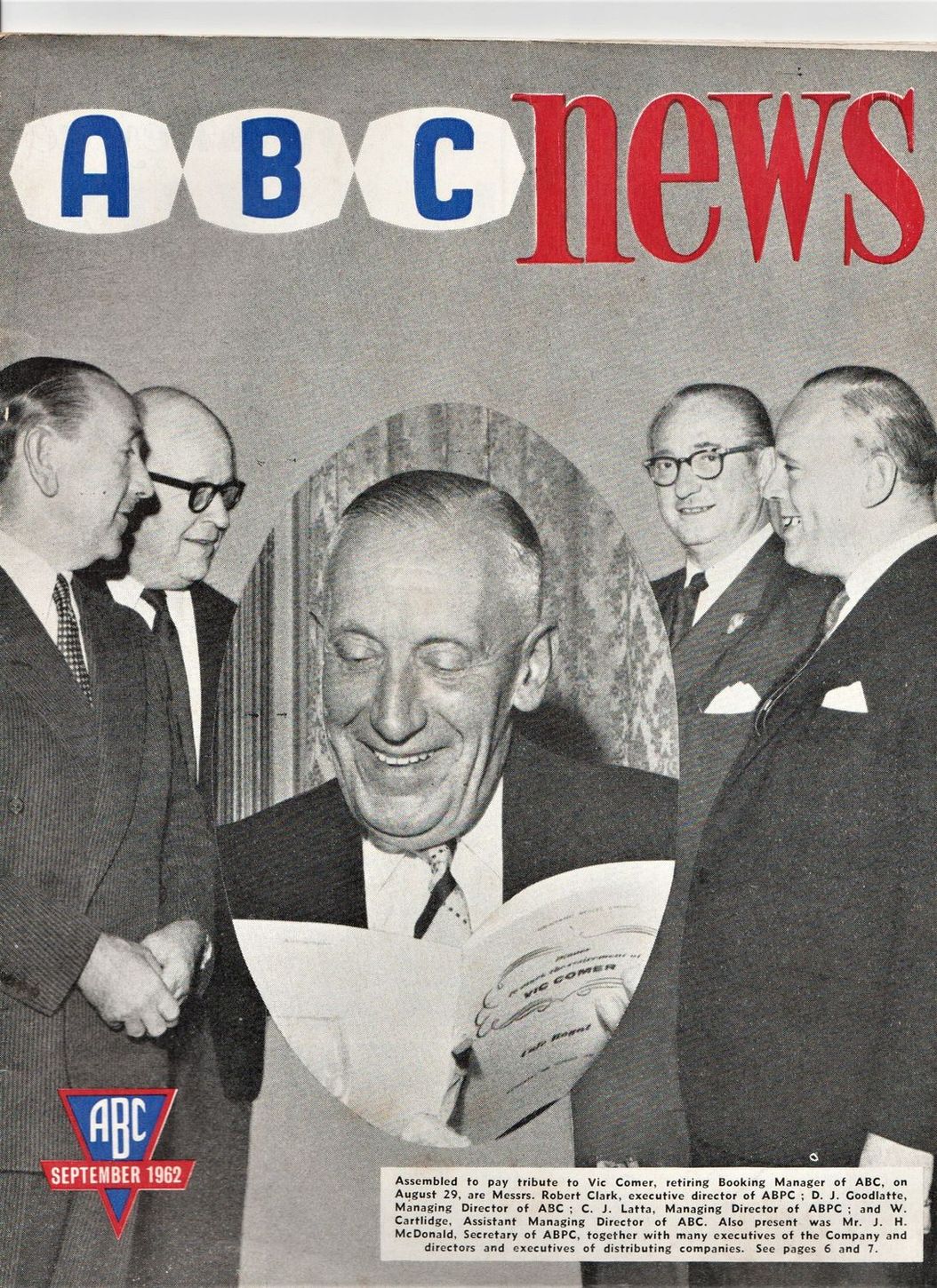 ABC NEWS magazine side cover  September 1962