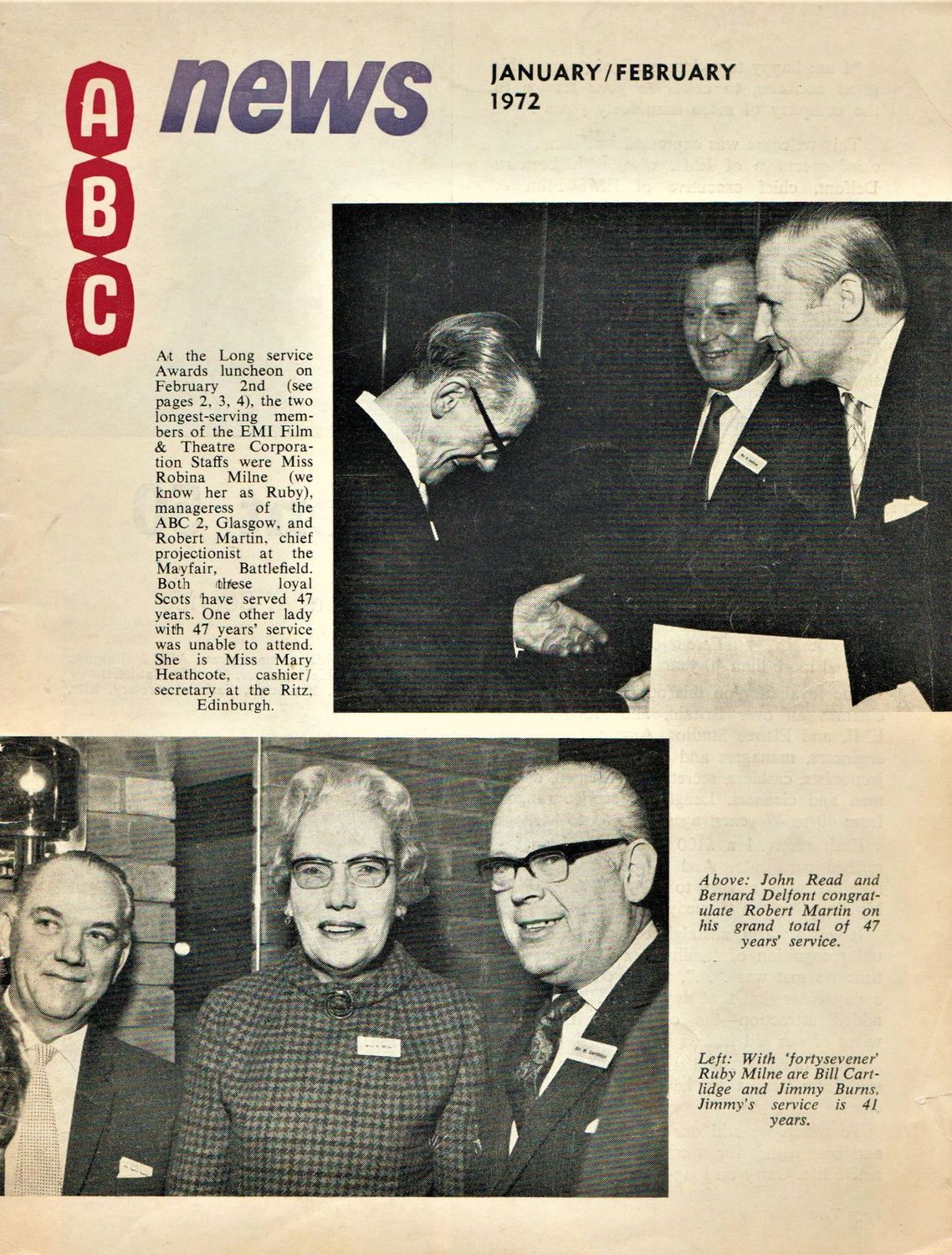 ABC NEWS magazine side cover  January/February 1972